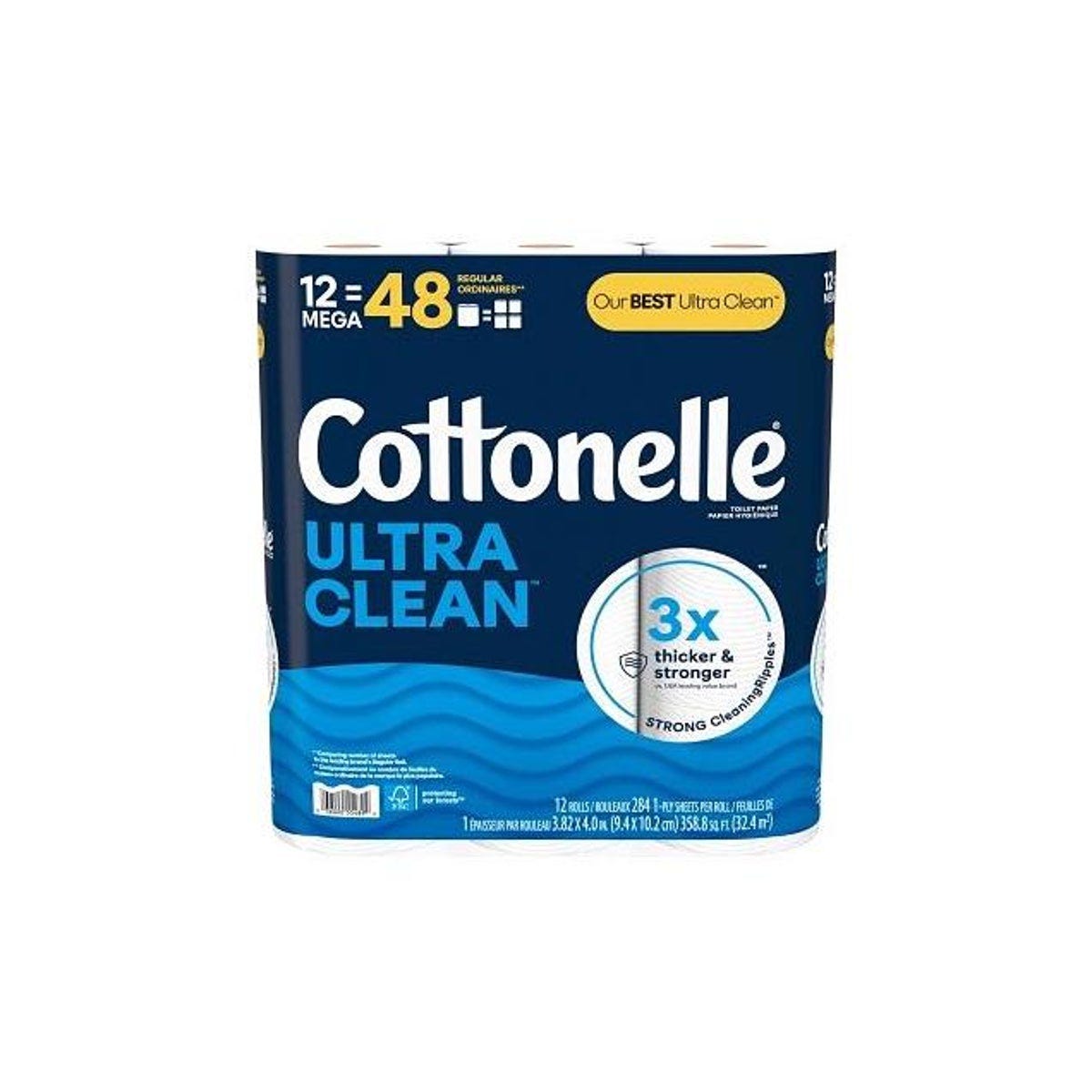 Cottonelle 12-Pack Ultra CleanCare Toilet Paper