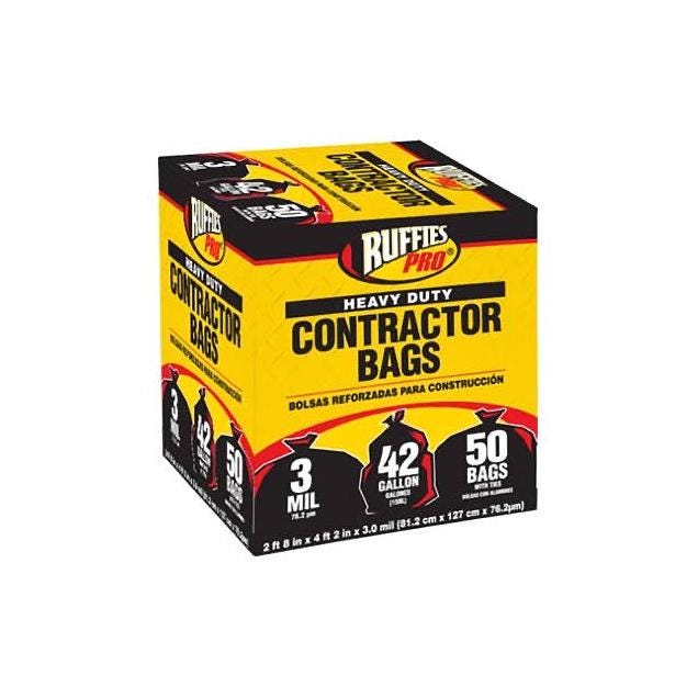 Ruffies Pro 50-Ct. 42 Gal. Heavy Duty Contractor Bags Ruffies Pro 50-Ct. 42 Gal. Heavy Duty Contractor Bags