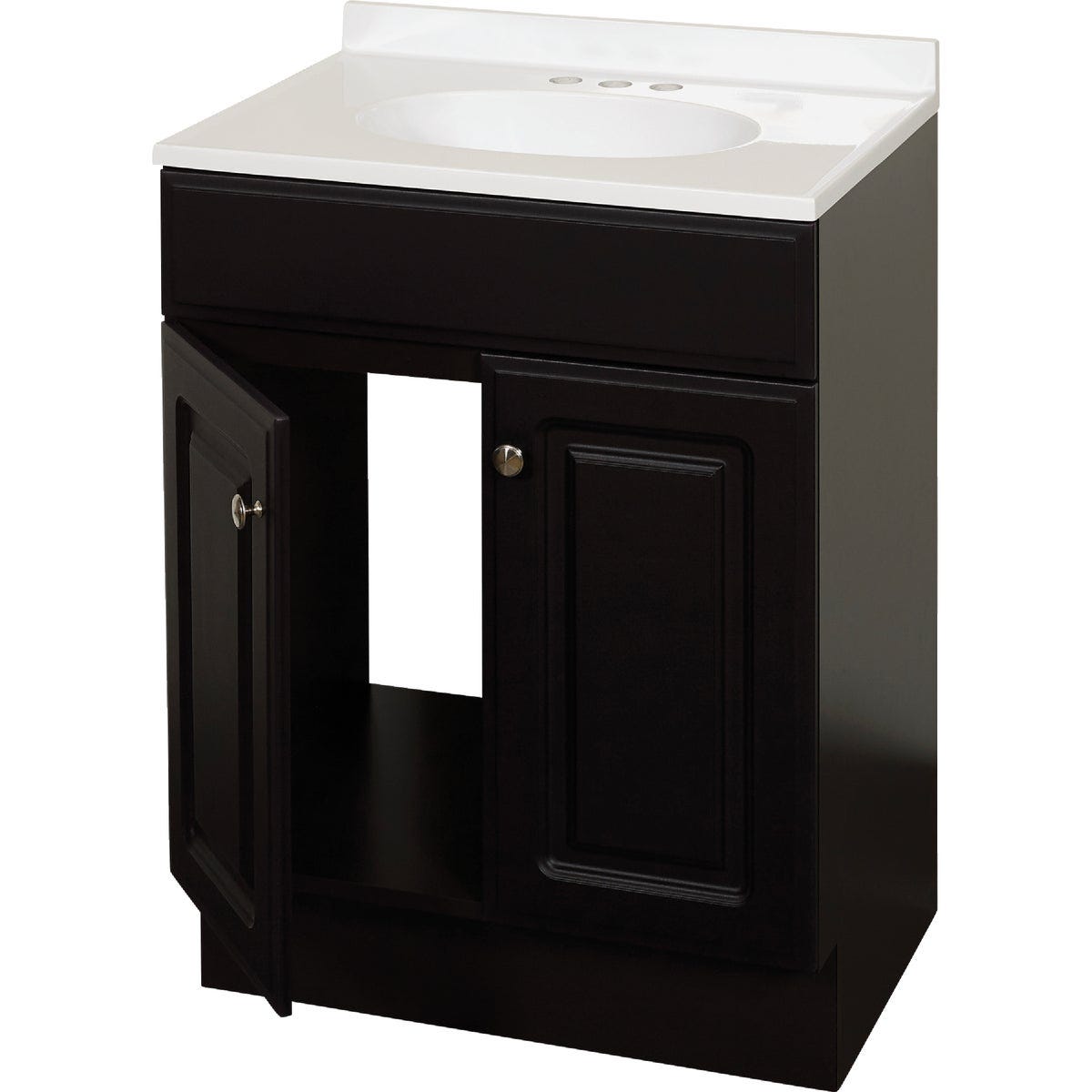 Zenith Zenna Home Espresso 24 In. W x 35 In. H x 18 In. D Vanity with White Cultured Marble Top - photo 3 Zenith Zenna Home Espresso 24 In. W x 35 In. H x 18 In. D Vanity with White Cultured Marble Top - photo 3