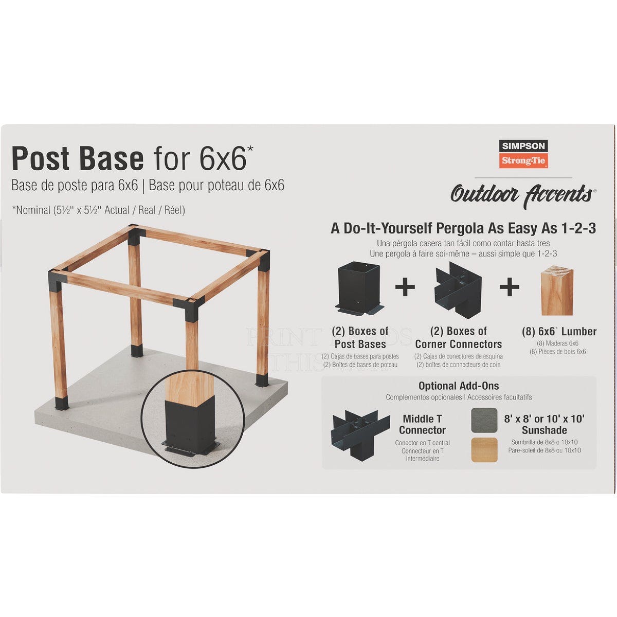 Simpson Strong-Tie Outdoor Accents Sage System Black Powder-Coated Post Base for 6x6 with Screws (2-Pack) - photo 4 Simpson Strong-Tie Outdoor Accents Sage System Black Powder-Coated Post Base for 6x6 with Screws (2-Pack) - photo 4