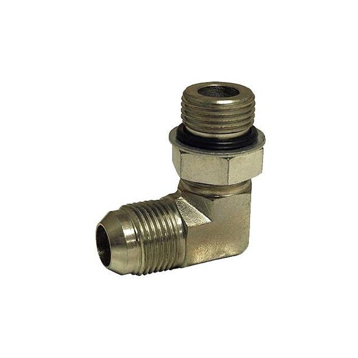 Apache 5/8 In. Male JIC x 5/8 In. Male O-Ring Boss 90 Deg. Hydraulic Adapter Apache 5/8 In. Male JIC x 5/8 In. Male O-Ring Boss 90 Deg. Hydraulic Adapter