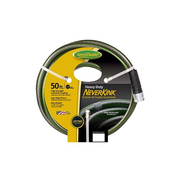 Green Thumb NeverKink 5/8 In. x 50 Ft. Heavy-Duty Garden Hose