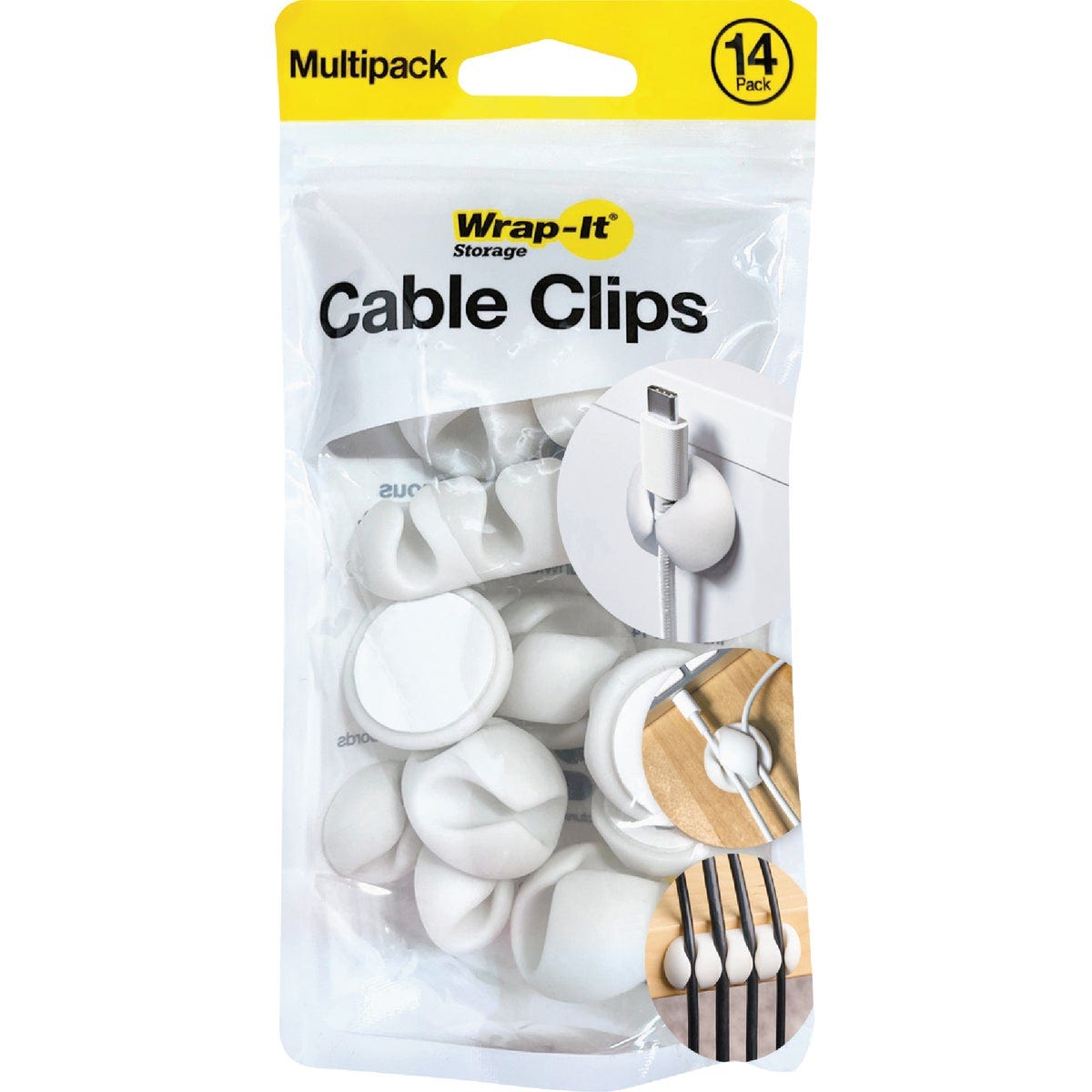 Wrap-It Storage Single White Cable Clip (14-Pack) Wrap-It Storage Single White Cable Clip (14-Pack)