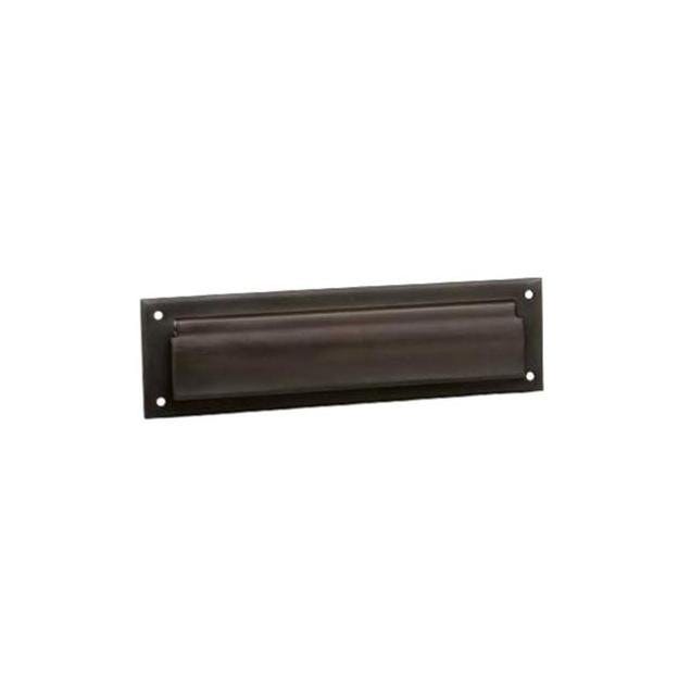 Schlage 2 In. x 11 In. Aged Bronzed Mail Slot with Magazine Open Back Plate Schlage 2 In. x 11 In. Aged Bronzed Mail Slot with Magazine Open Back Plate