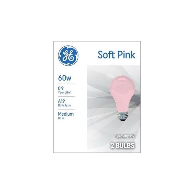 GE 60W A19 Medium Base Soft Pink LED Light Bulb (2-Pack) GE 60W A19 Medium Base Soft Pink LED Light Bulb (2-Pack)