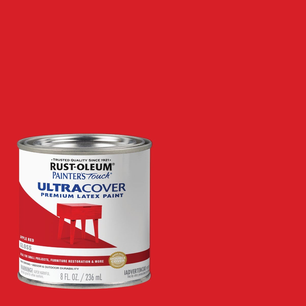 Rust-Oleum Painter's Touch 2X Ultra Cover Premium Latex Paint, Gloss Apple Red, 1/2 Pt.