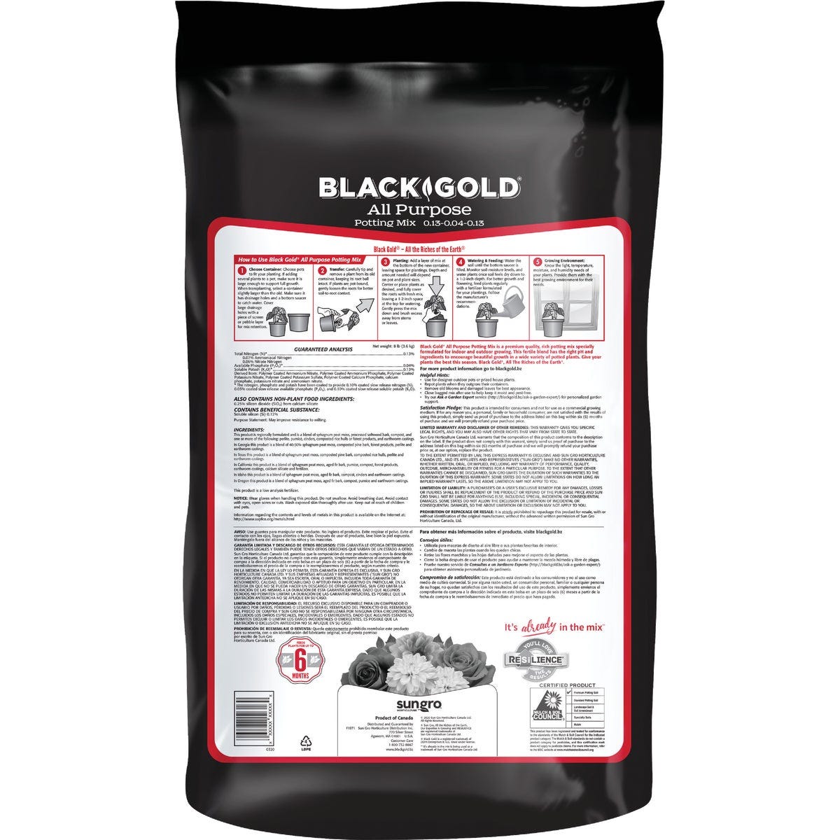 Black Gold 16 Qt. 12-1/2 Lb. All Purpose Potting Soil Mix - photo 2