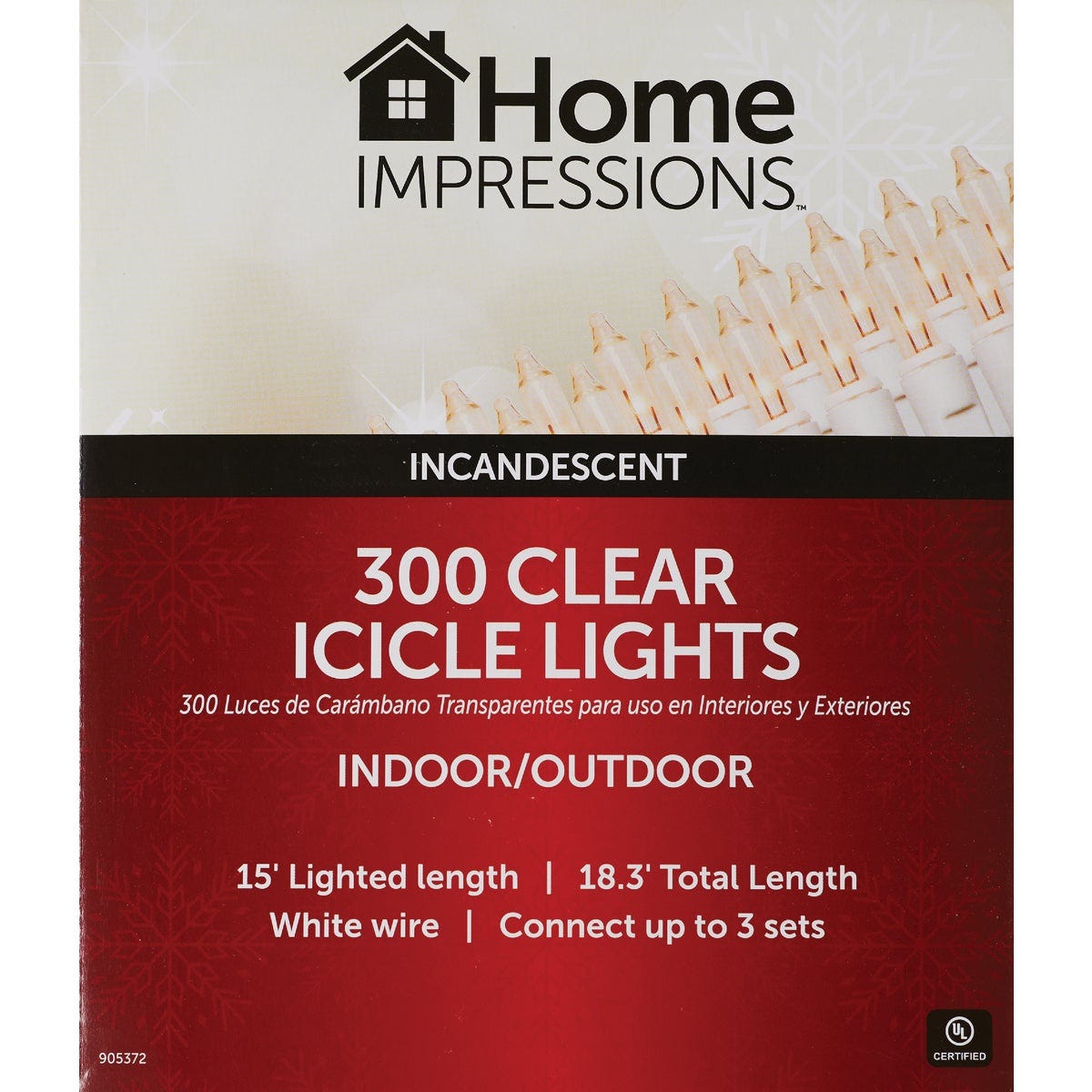 Home Impressions Clear 300-Bulb MiniIncandescent Icicle Light Set withWhite Wire - photo 2