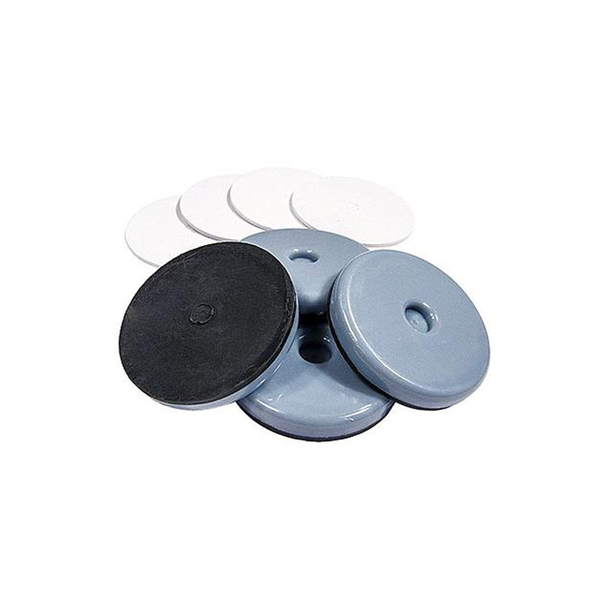 TruGuard 1-7/8 In. Gray Blue Round Furniture Sliders With Adhesive (4-Pack)