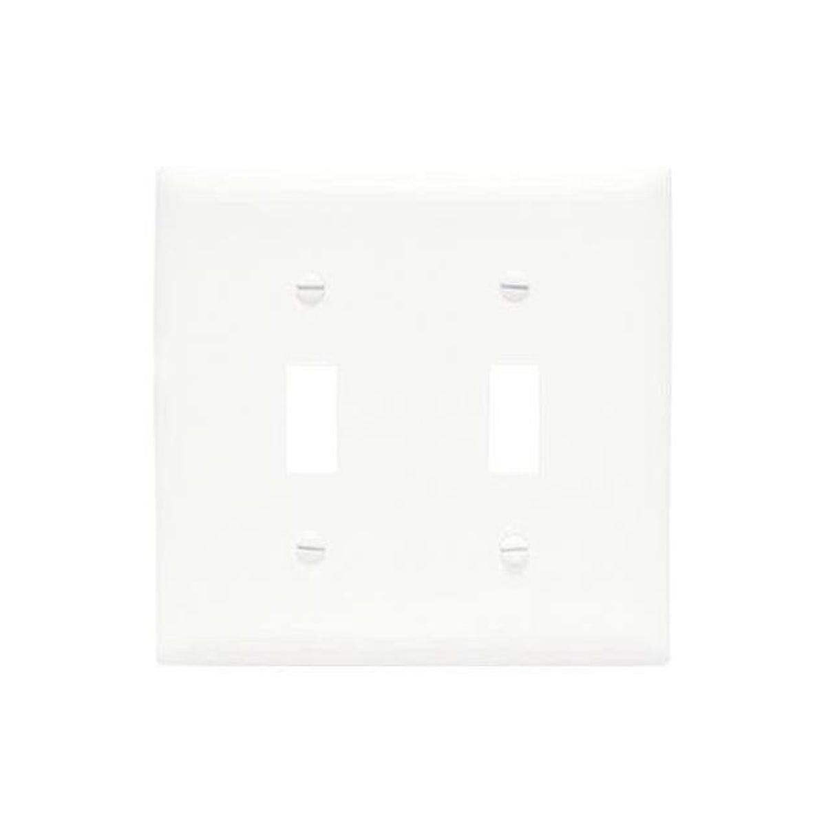 Legrand Pass & Seymour 2-Gang Nylon Toggle Switch Wall Plate, White