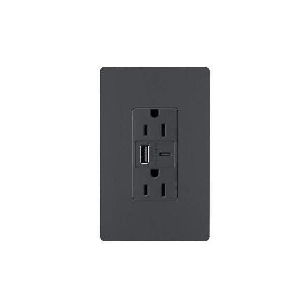 Radiant 15A 27W Tamper-Resistant Ultra-Fast USB Charging Outlet, Graphite - photo 2 Radiant 15A 27W Tamper-Resistant Ultra-Fast USB Charging Outlet, Graphite - photo 2