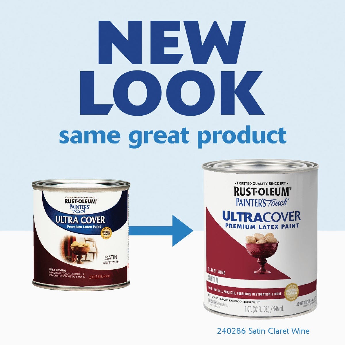 Rust-Oleum Painter's Touch 2X Ultra Cover Premium Latex Paint, Satin Claret Wine, 1 Qt. - photo 3