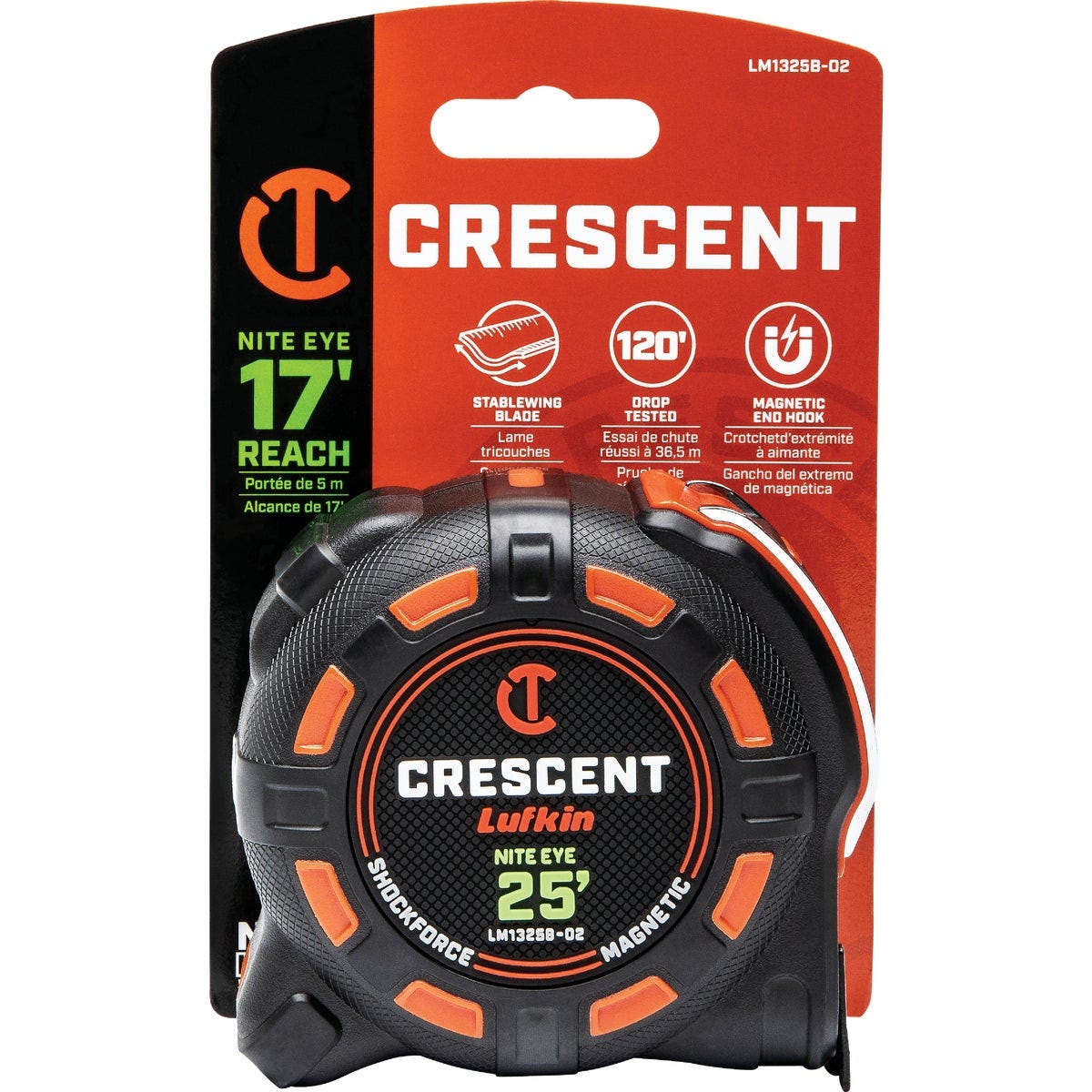 Crescent Lufkin Shockforce Nite Eye G2 1-1/4 In. x 25 Ft. Magnetic Tape Measure Crescent Lufkin Shockforce Nite Eye G2 1-1/4 In. x 25 Ft. Magnetic Tape Measure