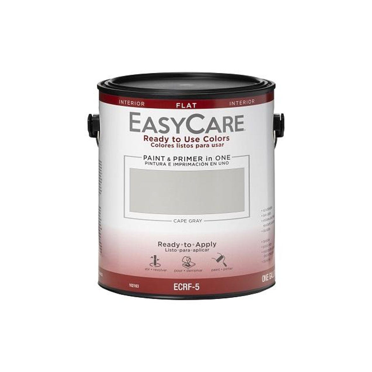 EasyCare Ready to Use Colors 1 Gal. Interior Flat Latex Paint & Primer, Cape Gray