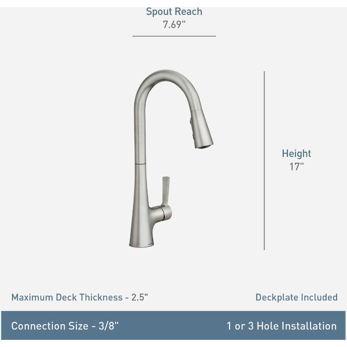 Moen Mikah Spot Resist Stainless One-Handle High Arc Pulldown Kitchen Faucet - photo 3 Moen Mikah Spot Resist Stainless One-Handle High Arc Pulldown Kitchen Faucet - photo 3
