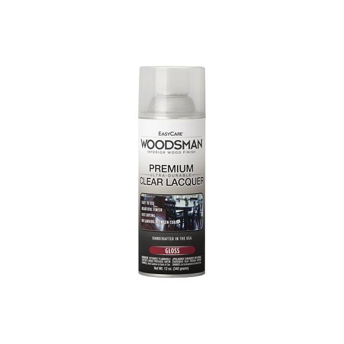 EasyCare Woodsman 12 oz. Spray Clear Gloss Lacquer Protective Finish For Wood & Metal EasyCare Woodsman 12 oz. Spray Clear Gloss Lacquer Protective Finish For Wood & Metal