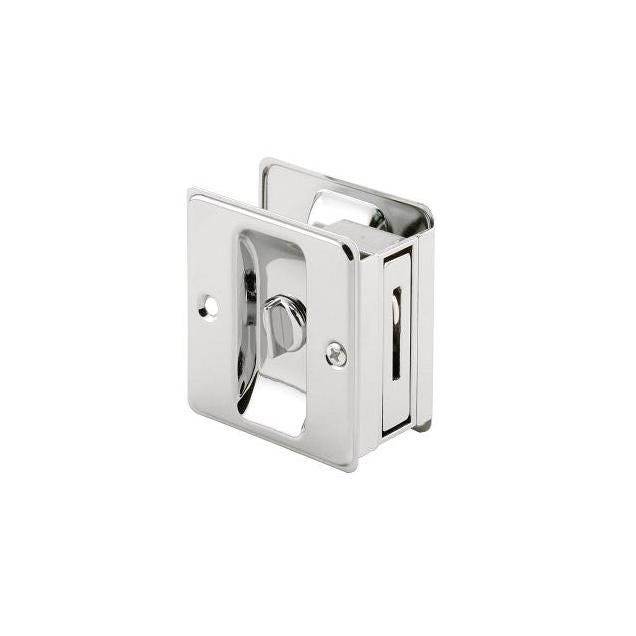 Slide-Co Polished Chrome Pocket Door Lock & Pull