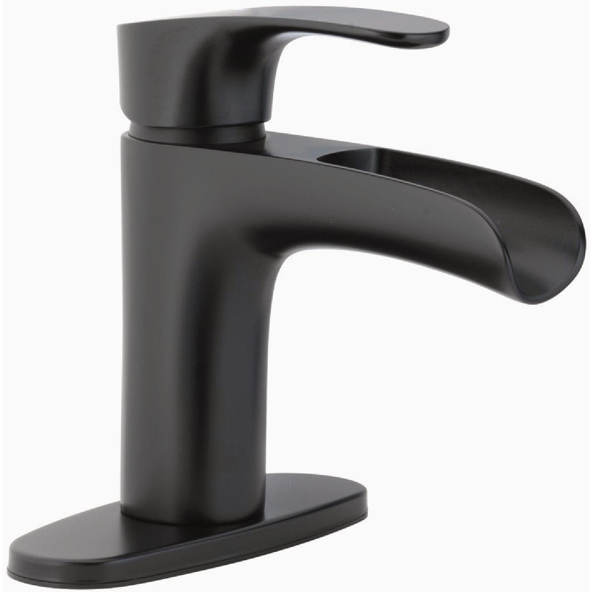 AquaVista Matte Black 1-Handle Lever 4 In. Centerset Bathroom Faucet with Push Pop-Up- AquaVista Matte Black 1-Handle Lever 4 In. Centerset Bathroom Faucet with Push Pop-Up-
