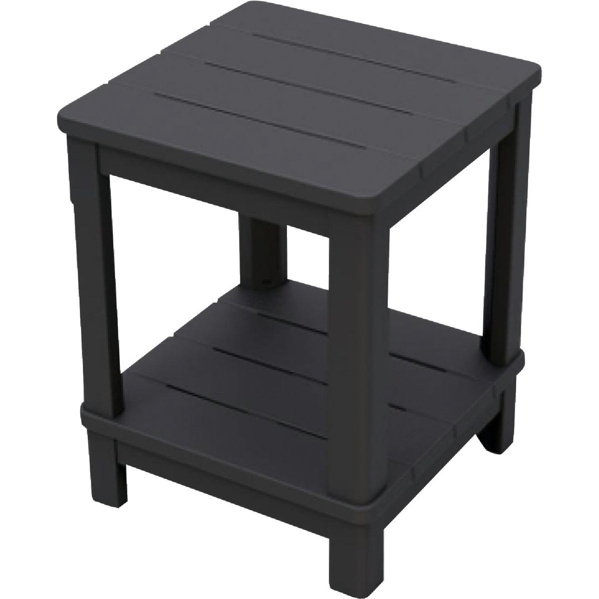 Adams Keter Graphite 16 In. Square Resin Deluxe Side Table | True Value ...