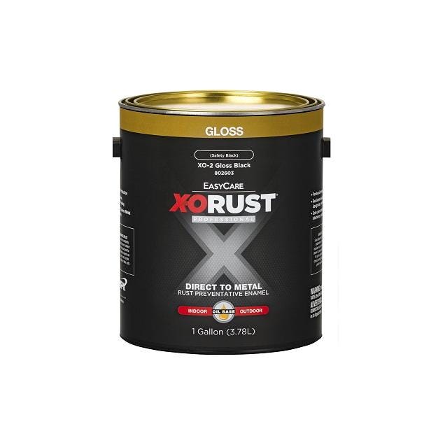 EasyCare X-O Rust Premium 1 Gal. Gloss Black Interior/Exterior Oil-Base Anti-Rust Enamel