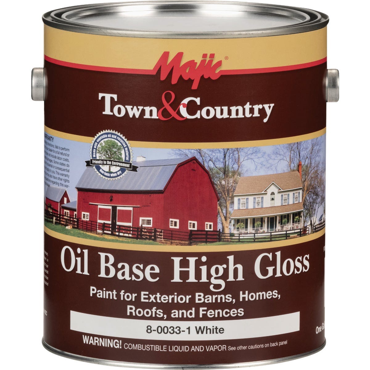 MAJIC Town & Country Oil Base High-Gloss Barn & Fence Paint, White, 1 Gal. - photo 2 MAJIC Town & Country Oil Base High-Gloss Barn & Fence Paint, White, 1 Gal. - photo 2