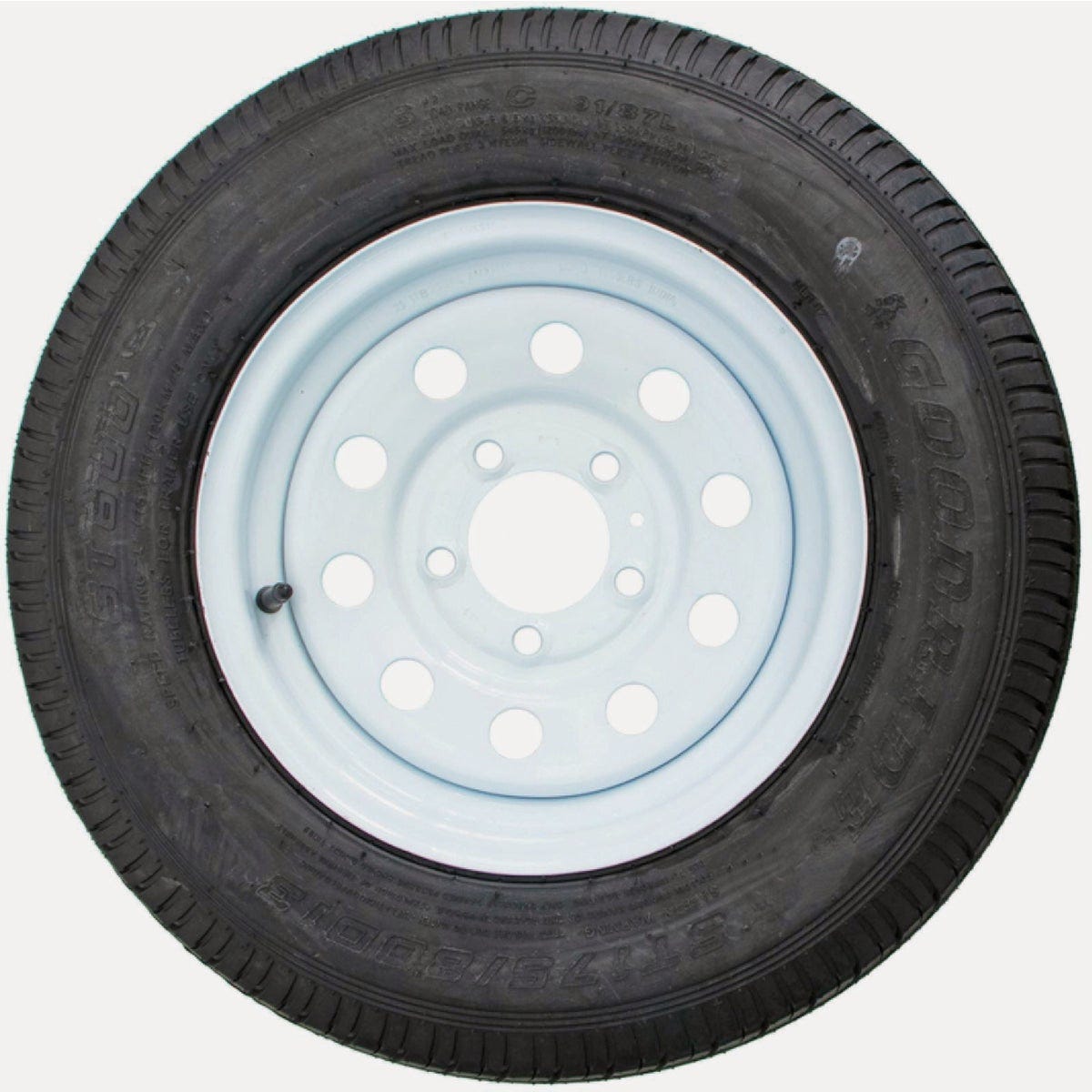 Carry-On Trailer 13 In. ST175/80D13 Bias 5 Hole x 4.5 In. 6-Ply White Trailer Tire & Mod Wheel