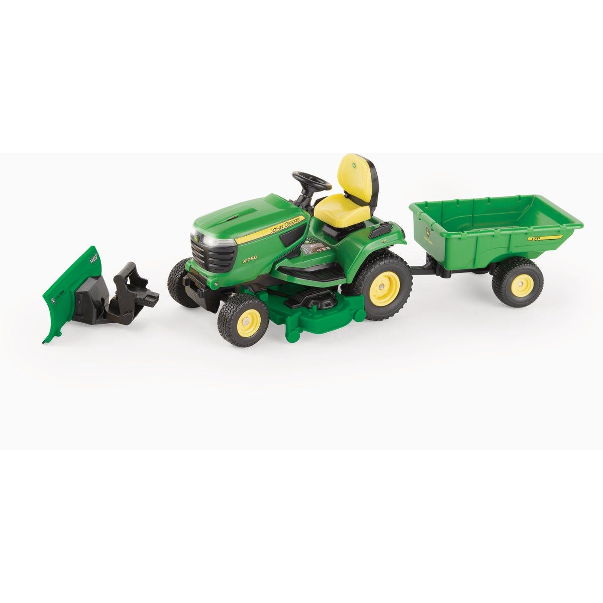 JOHN DEERE X758 Big Farm Lights & Sounds 1:16 Lawn Mower & Utility Cart JOHN DEERE X758 Big Farm Lights & Sounds 1:16 Lawn Mower & Utility Cart