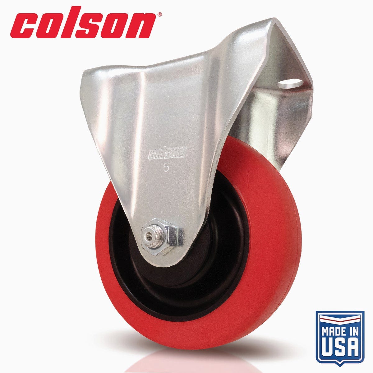 Colson 4 In. Red Polyurethane Rigid Plate Caster | True Value Hardware