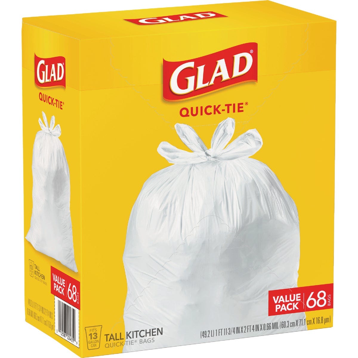 Glad Quick-Tie 13 Gal. Tall Kitchen Trash Bags (68-Count) - photo 2 Glad Quick-Tie 13 Gal. Tall Kitchen Trash Bags (68-Count) - photo 2