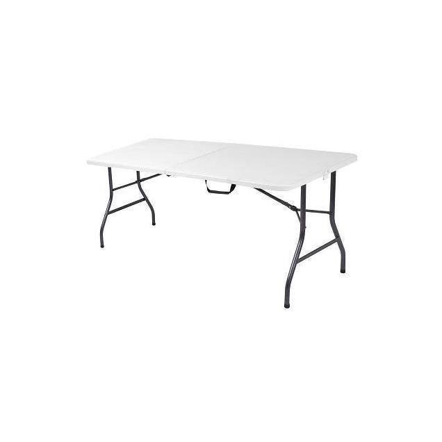 COSCO 6 Ft. White Resin Top Deluxe Fold-in-Half Table