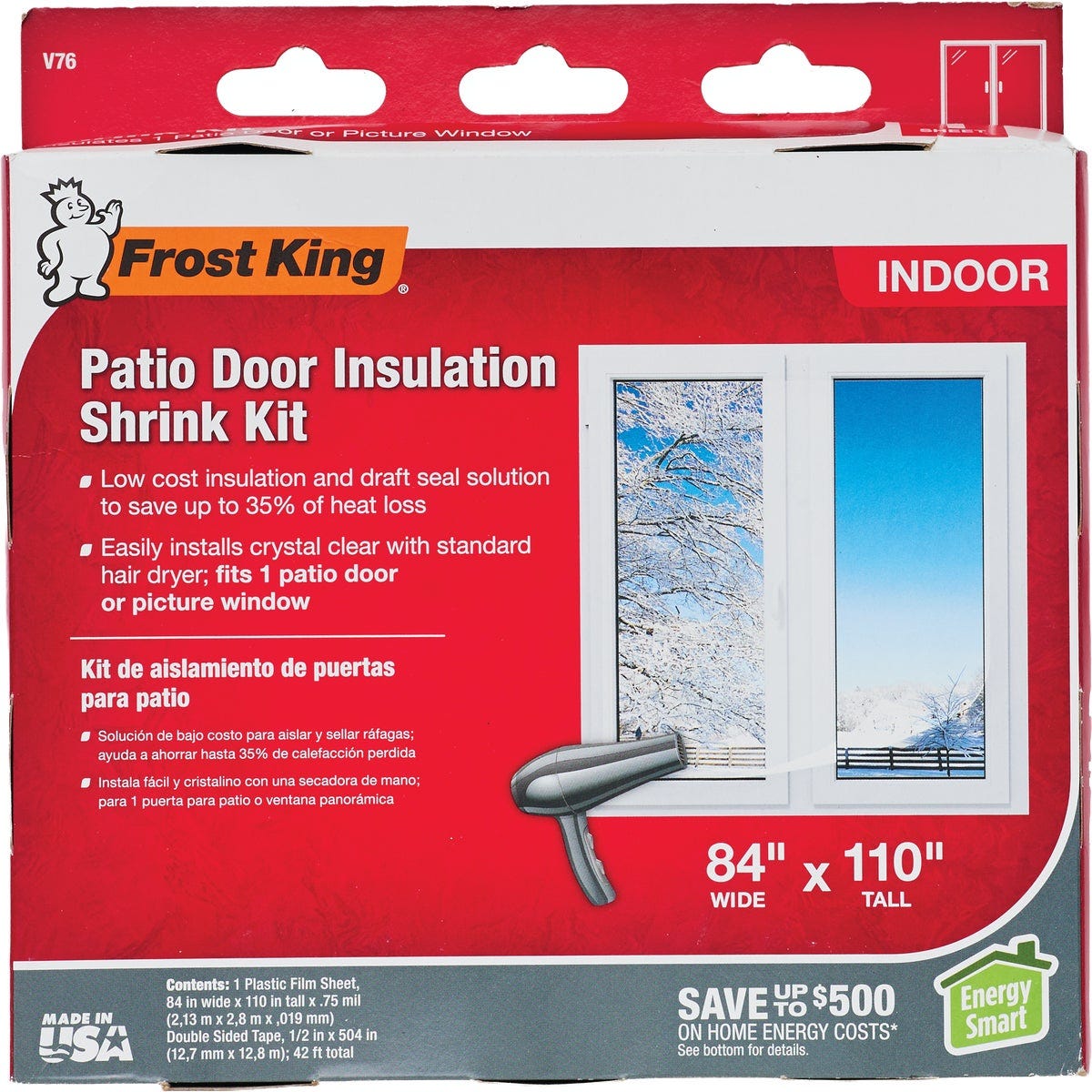 Frost King Indoor 84 In. x 110 In. Patio Door or Picture Window Insulation Kit Frost King Indoor 84 In. x 110 In. Patio Door or Picture Window Insulation Kit