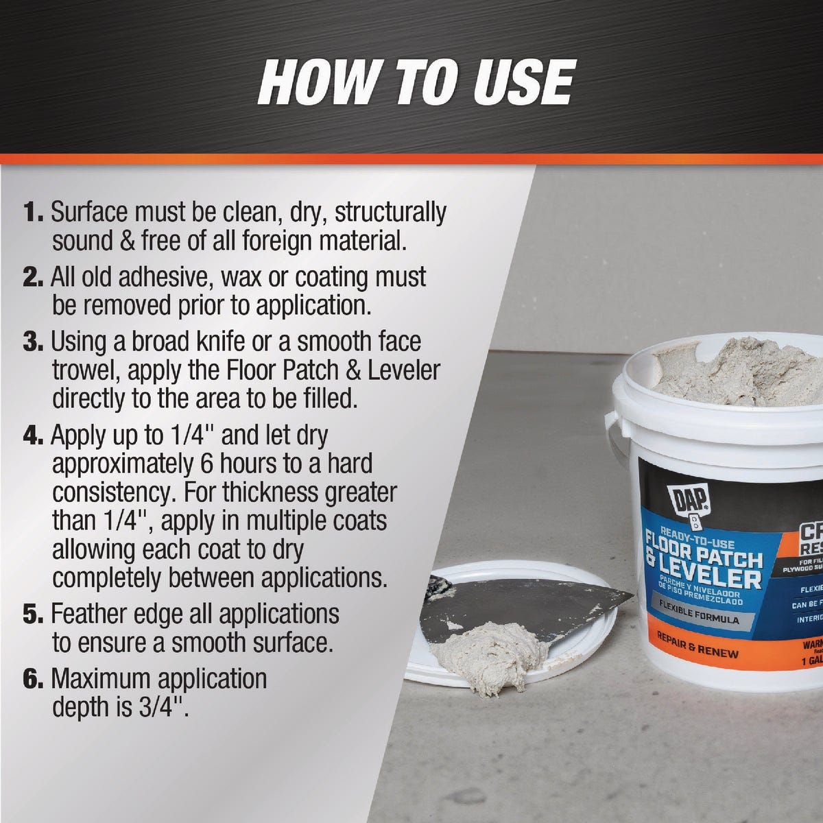 Dap 1 Gal. Ready-To-Use Flexible Floor Leveler - photo 3 Dap 1 Gal. Ready-To-Use Flexible Floor Leveler - photo 3