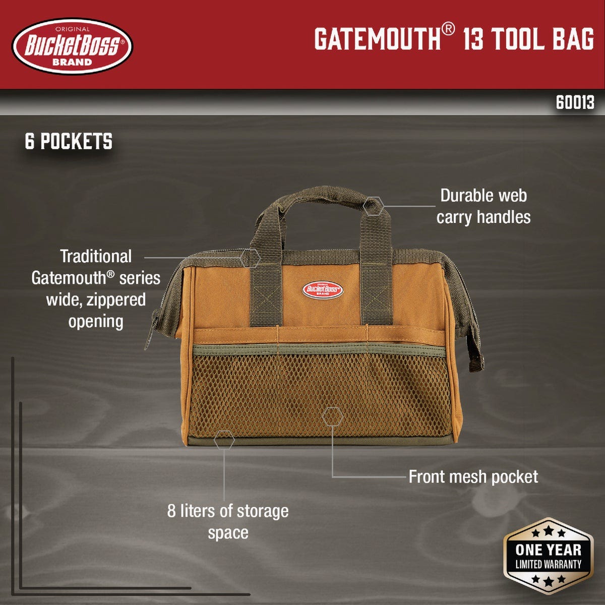 Bucket Boss 13 In. Gatemouth Tool Bag - photo 5 Bucket Boss 13 In. Gatemouth Tool Bag - photo 5