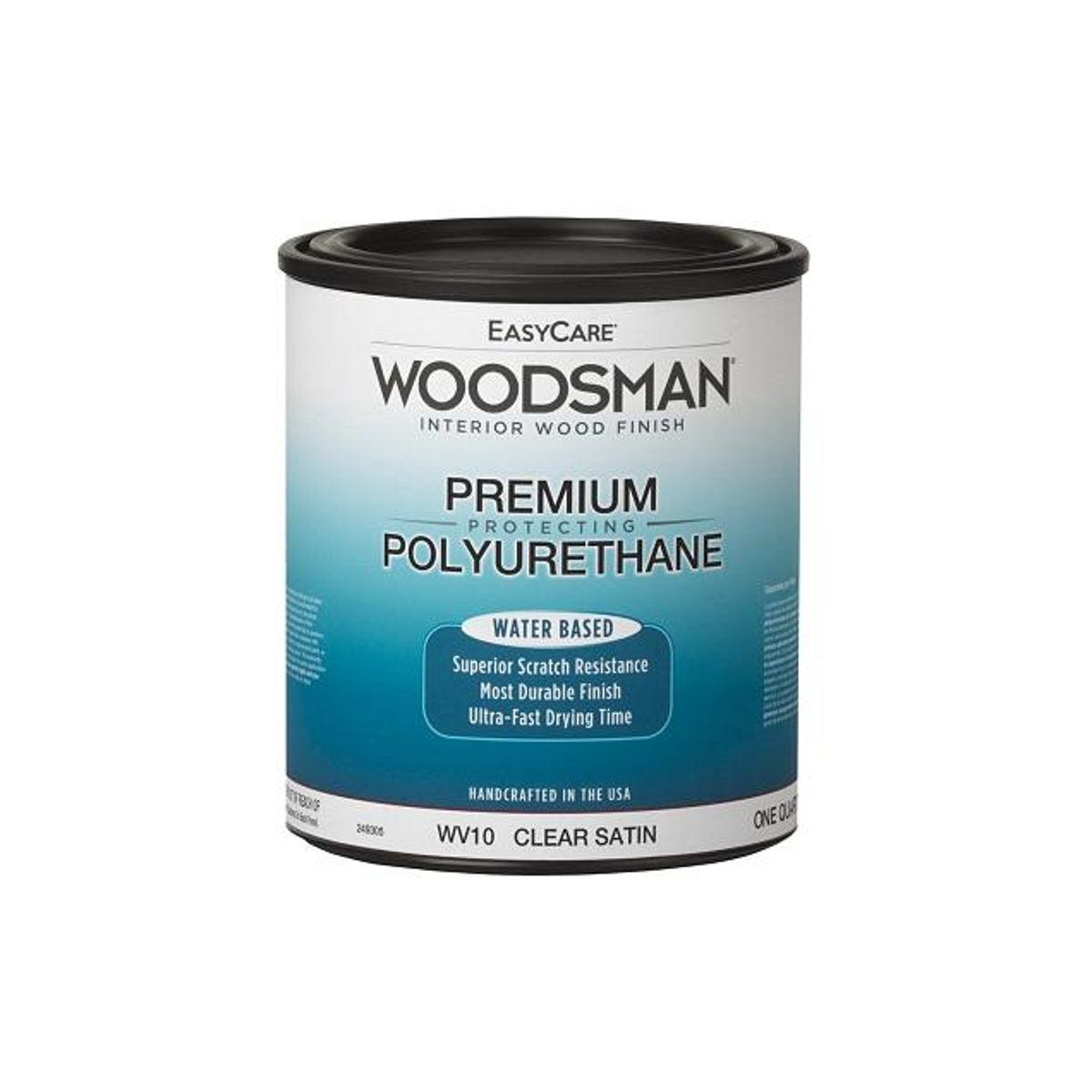 EasyCare Woodsman Fast Dry 1 Qt. Water Base Protective Polyurethane Interior Wood Finish, Clear Satin