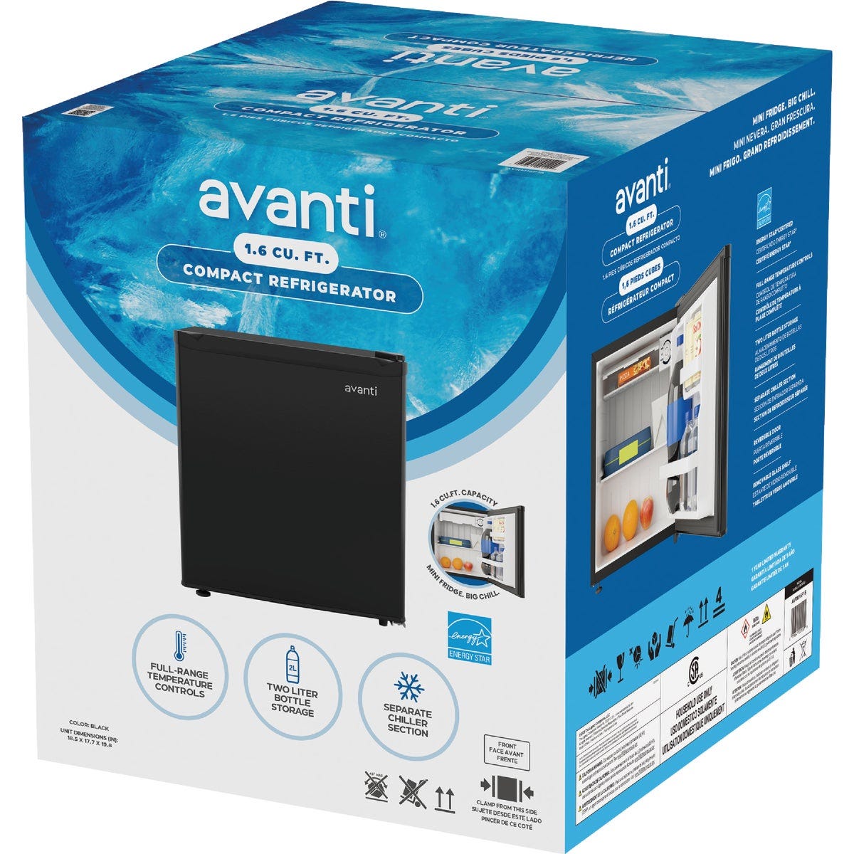 Avanti 1.6 Cu. Ft. Black Cube Refrigerator - photo 4