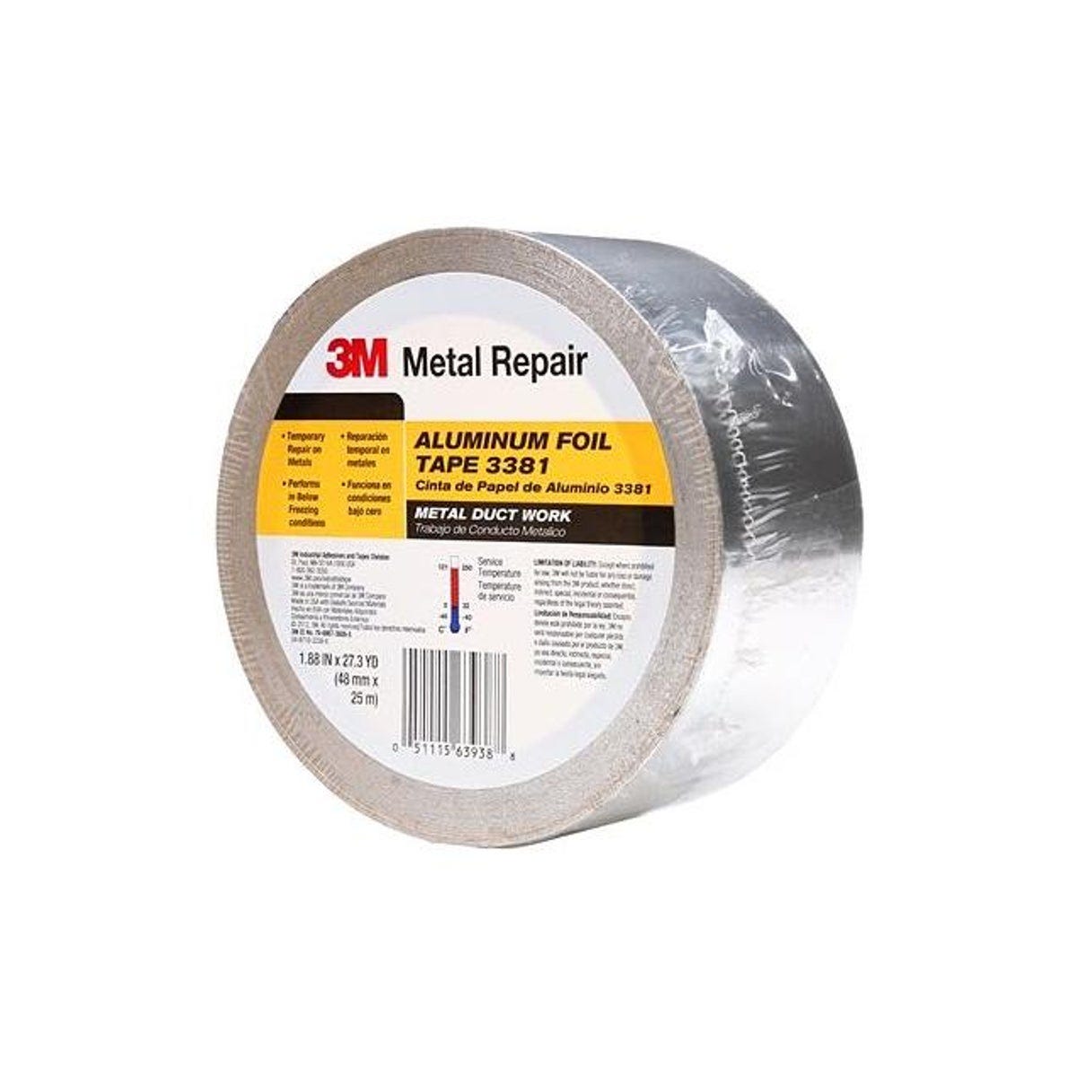 3M 1.88 In. x 50 Yd. Silver Aluminum Foil Tape
