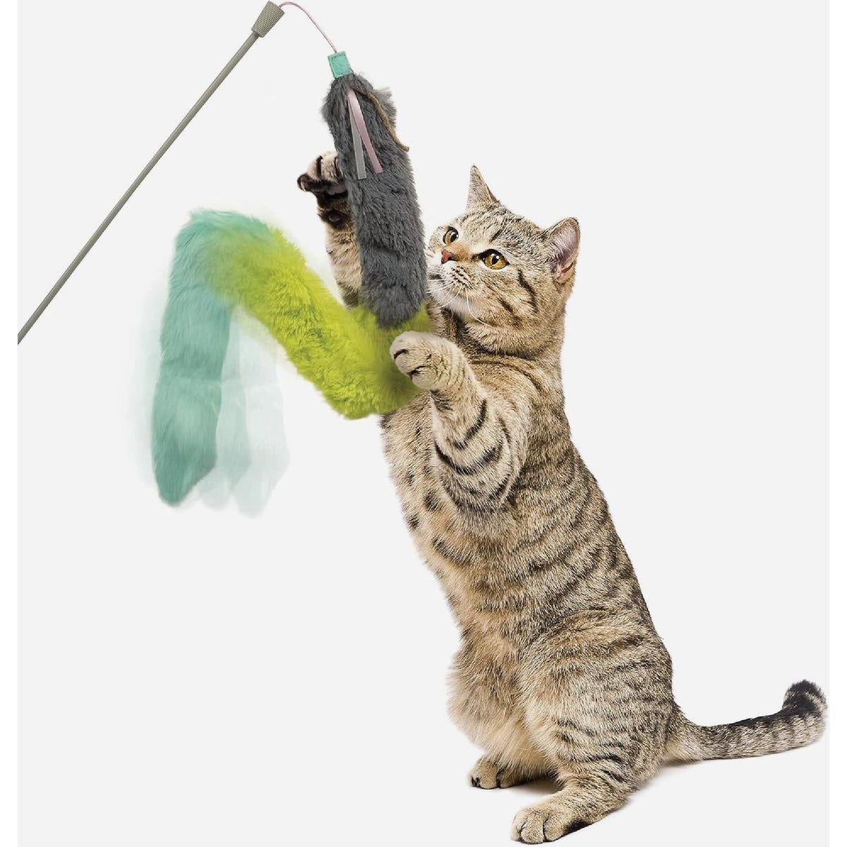 SmartyKat Crazy Catch 3-Part Breakaway Plush Catnip Wand Cat Toy - photo 4