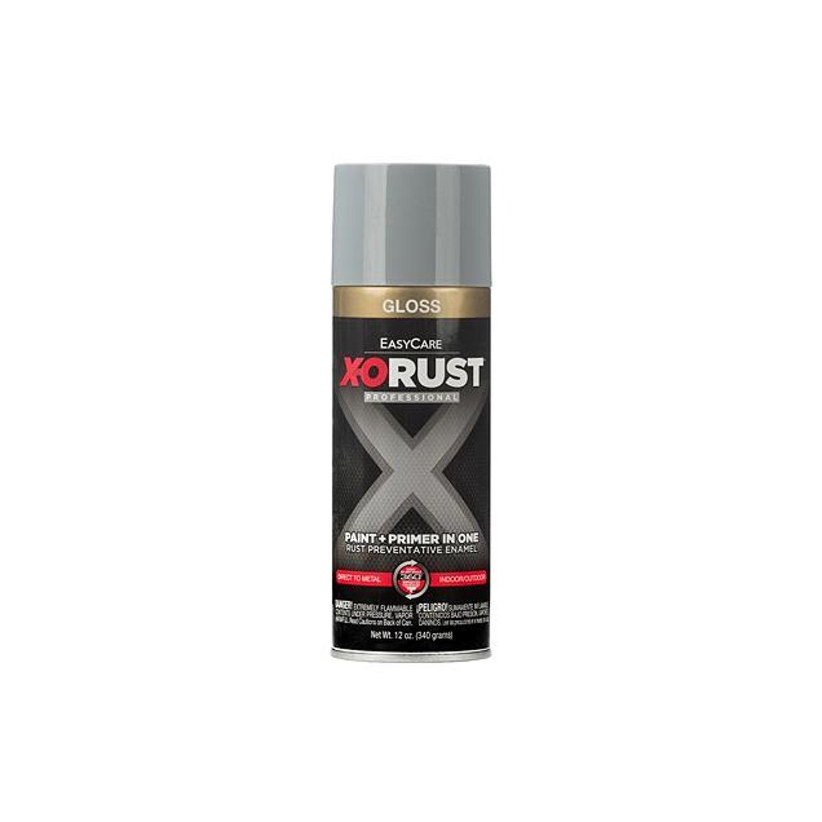 EasyCare X-O Rust 12 oz. Anti-Rust Enamel Spray Paint & Primer, Machinery Gray Gloss