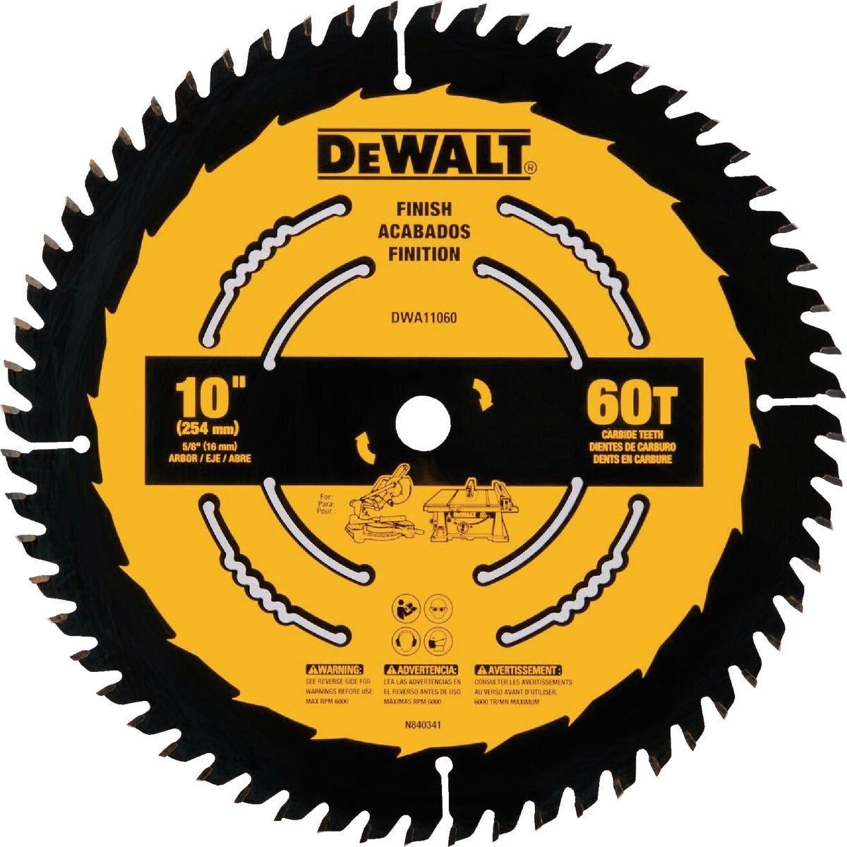 DEWALT 10 In. 60-Tooth Finish Circular Saw Blade DEWALT 10 In. 60-Tooth Finish Circular Saw Blade