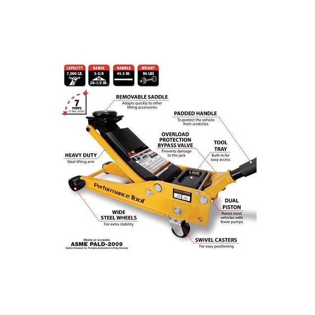 Performance Tool 3-1/2-Ton Capacity Low Profile Floor Jack - photo 4 Performance Tool 3-1/2-Ton Capacity Low Profile Floor Jack - photo 4