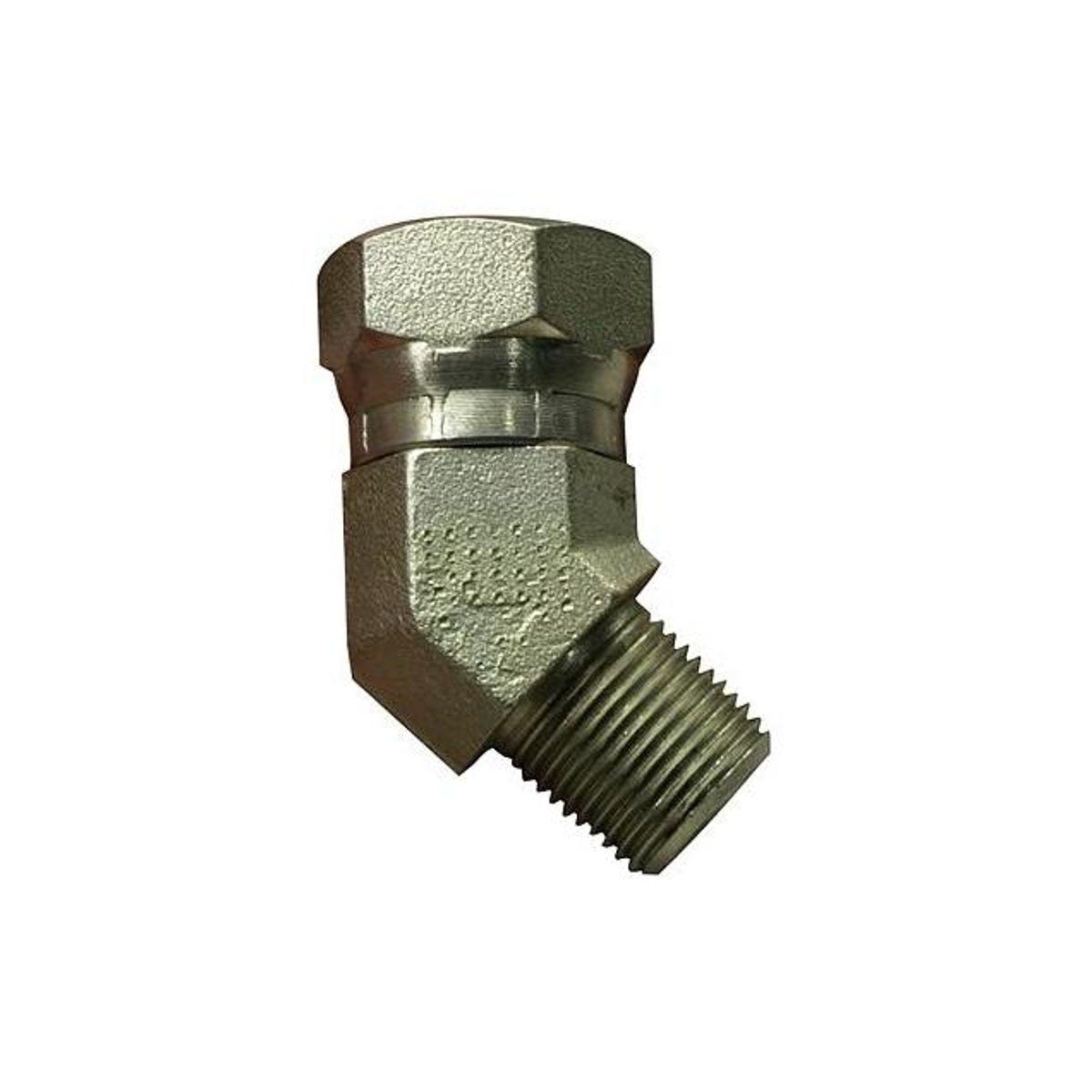 Apache 3/8 In. MP x 1/2 In. FP Swivel 45 Deg. Hydraulic Adapter