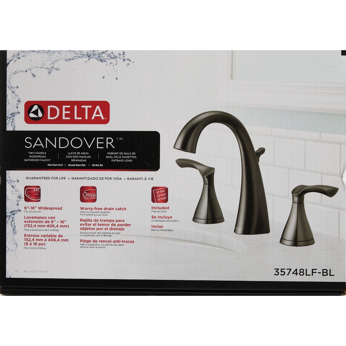 Delta Sandover Matte Black 2-Handle Widespread Bathroom Faucet - photo 2 Delta Sandover Matte Black 2-Handle Widespread Bathroom Faucet - photo 2