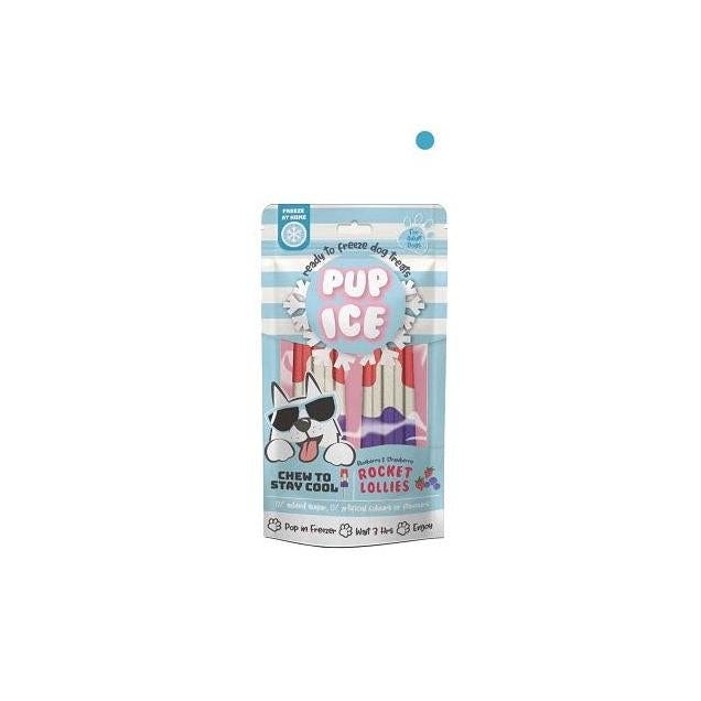 Pup Ice 2-Pack Strawberry and Blueberry Rocket Lollies Dog Treat