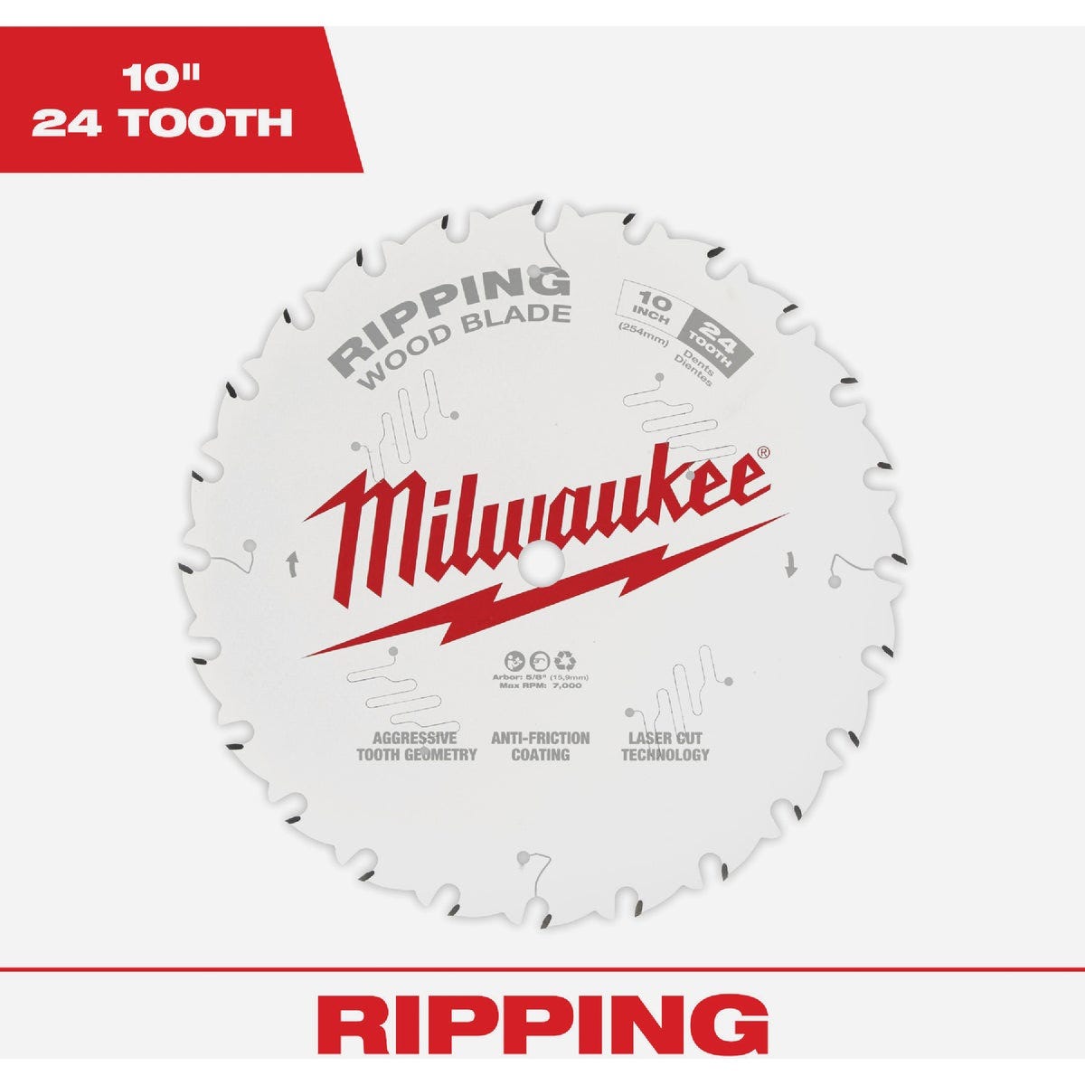 Milwaukee 10 In. 24-Tooth Ripping Circular Saw Blade Milwaukee 10 In. 24-Tooth Ripping Circular Saw Blade