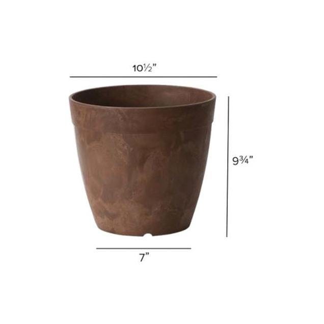 Novelty 10 In. Round Rust Plastic ArtStone Dolce Water-Minder Planter - photo 4