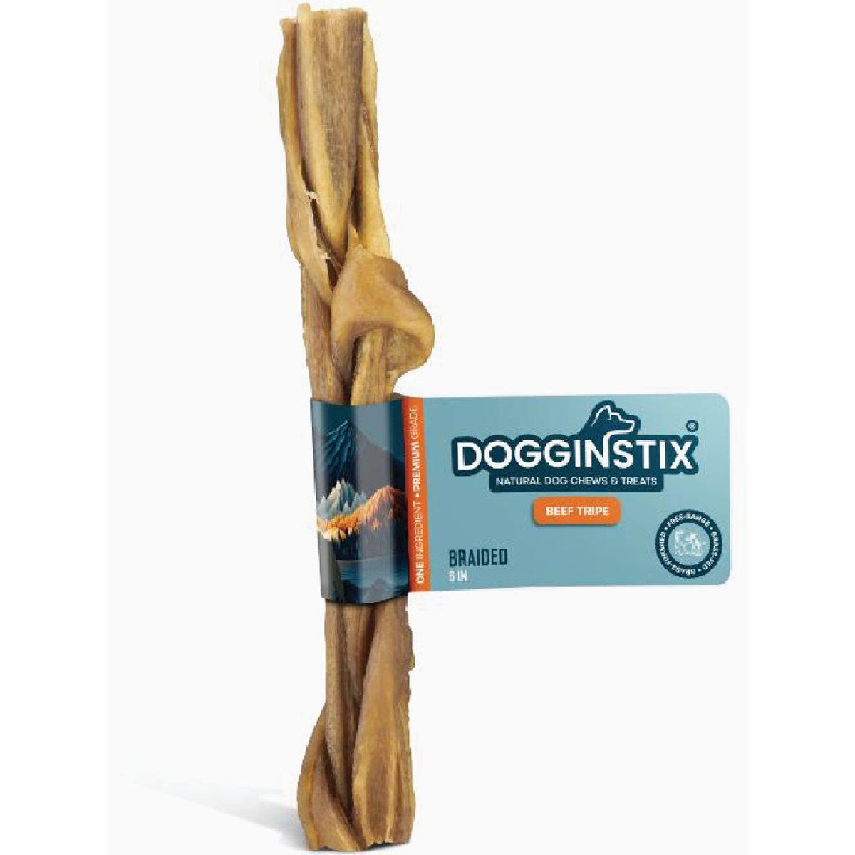 Dogginstix 6 In. Braided Beef Tripe Dog Treat