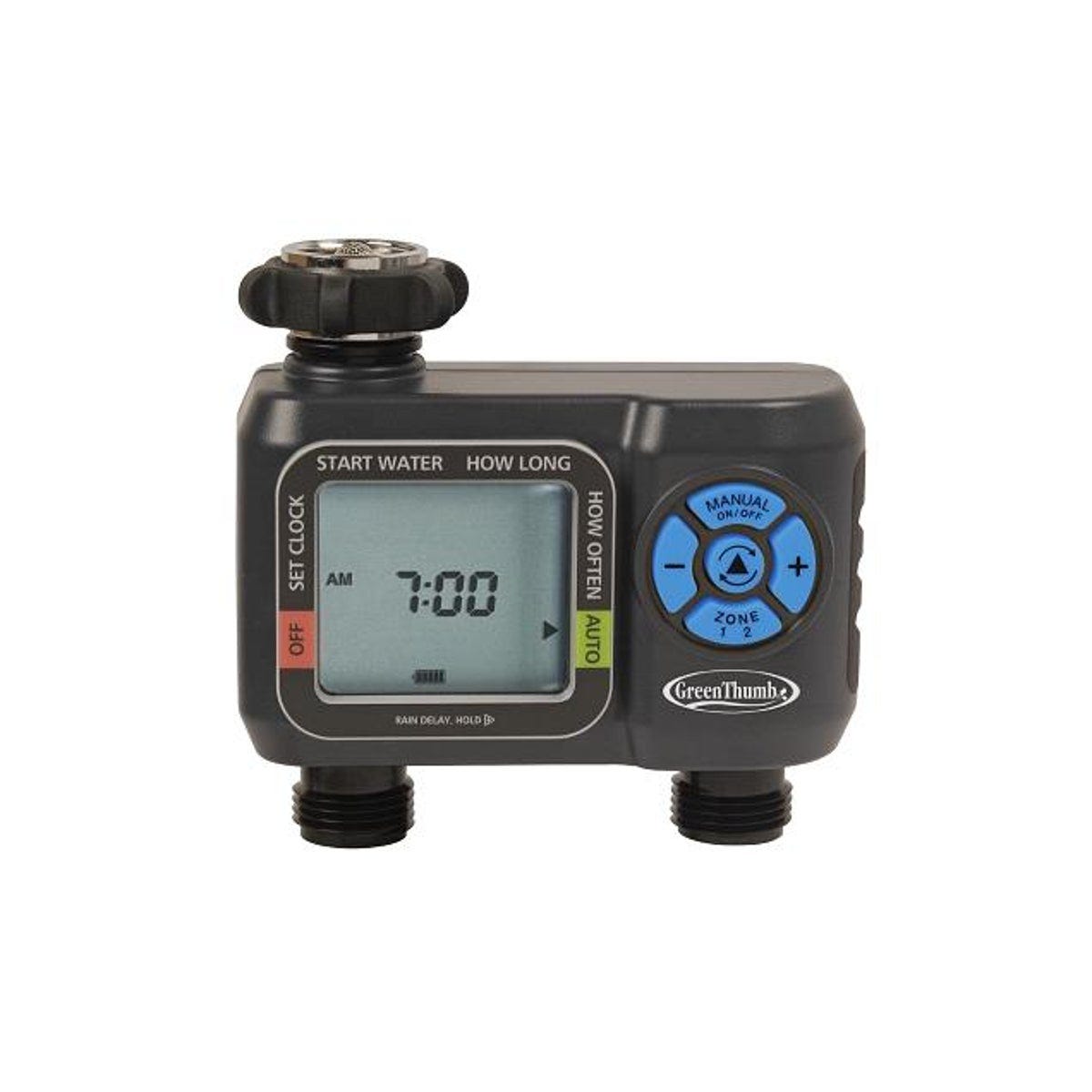 Green Thumb 2-Zone Water Timer with LCD Screen