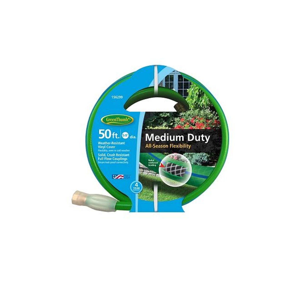 Green Thumb 5/8 In. Dia. x 50 Ft. Medium-Duty All-Weather Garden Hose Green Thumb 5/8 In. Dia. x 50 Ft. Medium-Duty All-Weather Garden Hose