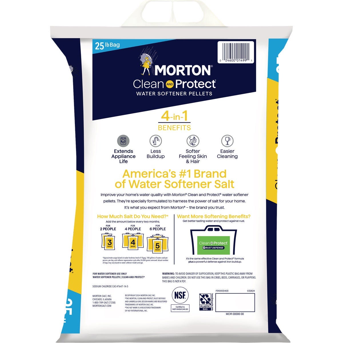 Morton Clean & Protect 25 Lb. Water Softener Salt Pellets - photo 2