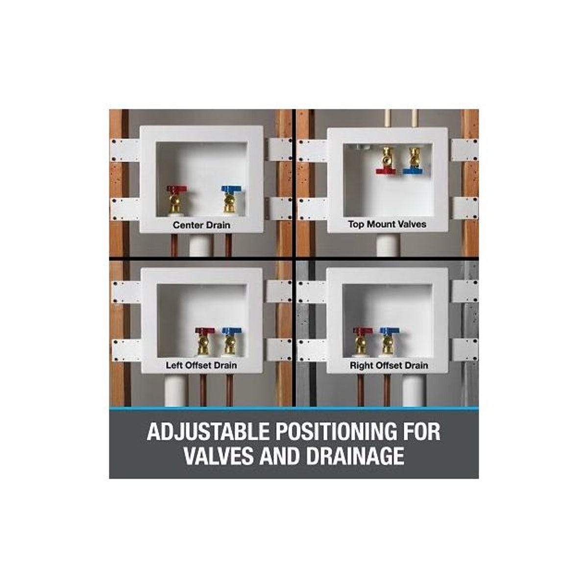 Oatey Quadtro Washing Machine Outlet Box - photo 3